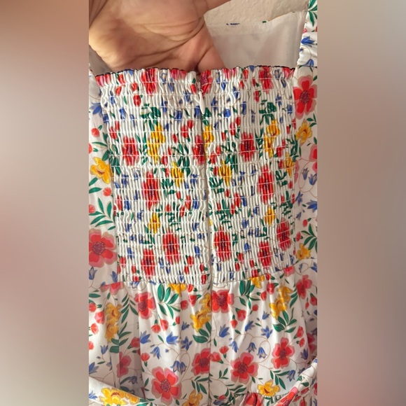 Eliza J. Floral Print Midi Dress Square Neck Sleeveless Bow - Picture 7 of 14